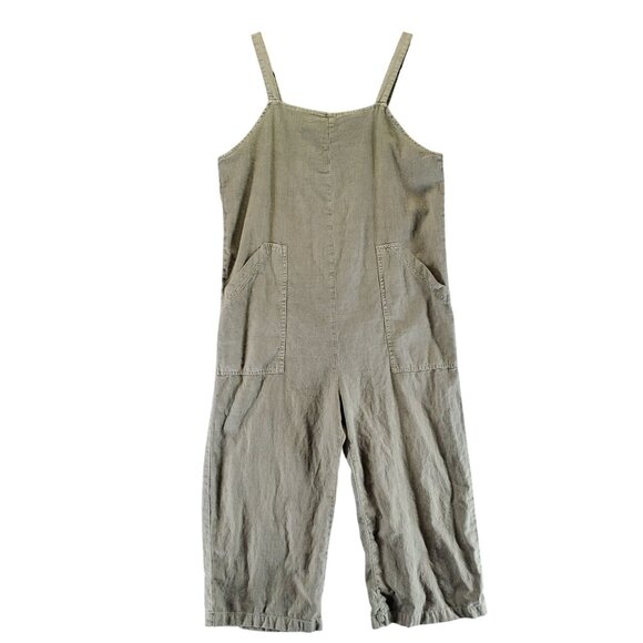 Universal Thread Pants - Universal Thread Jumpsuit Womens Medium Green Utility Pockets Linen Blend